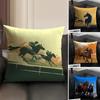 Competition Promotion Horse Racing Pillow Case Pattern Printed Pillowcase For Living Room Sofa Cushion Cover & Bedroom Decor