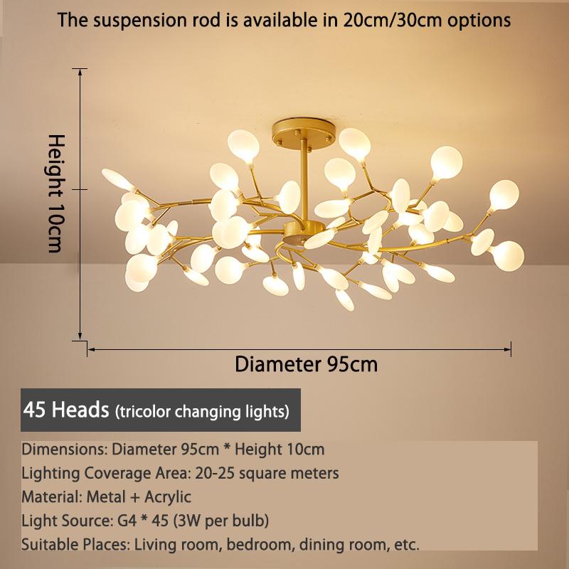 

Потолочный светильник в скандинавском стиле Ins Потолочный светильник для гостиной Потолочный светильник для спальни Современный железный потолочный светильник Внутреннее домашнее декоративное освещение 45 heads