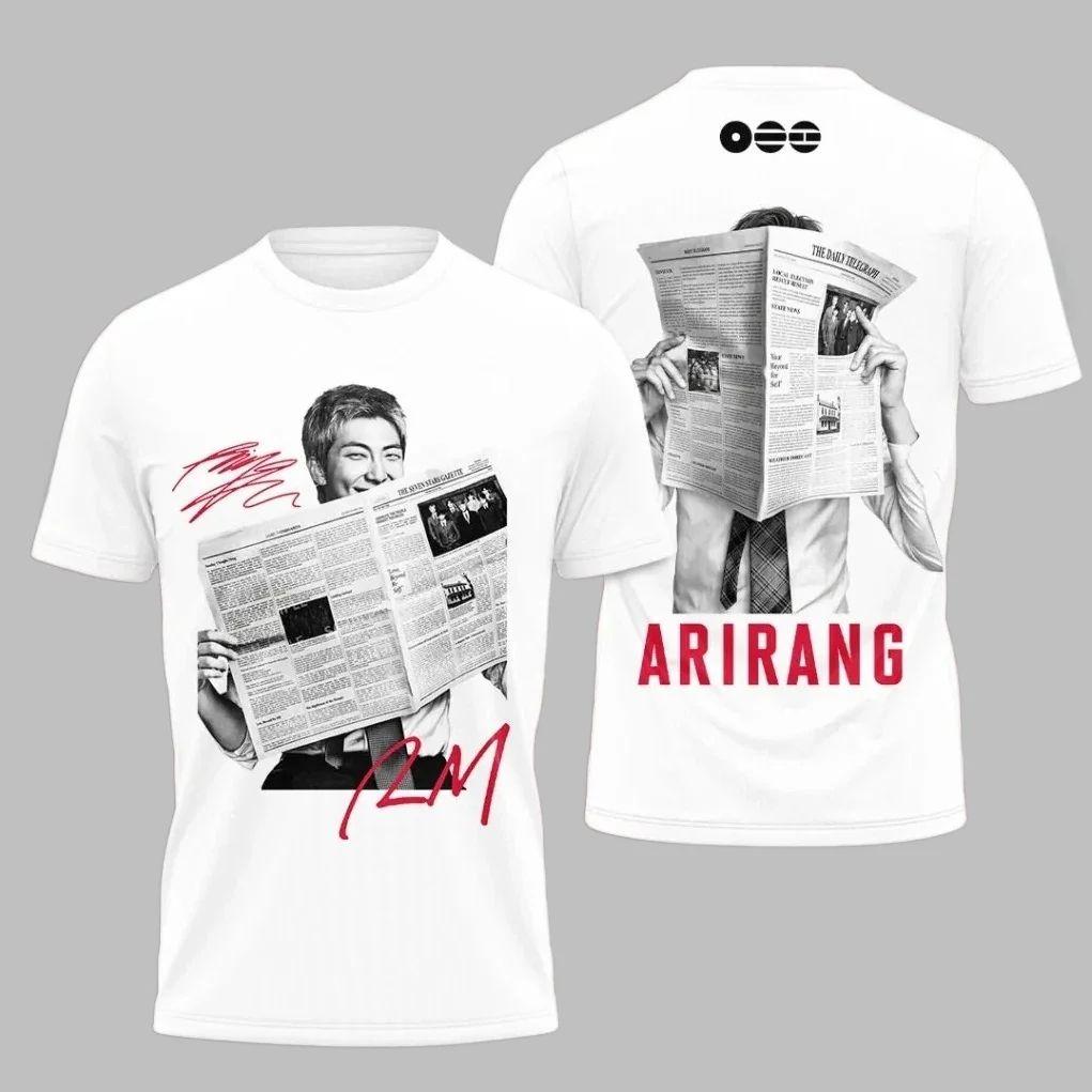 2026 BTS Arirang Graphic T-shirt Men and Women Summer Y2k T Shirt Fashion High Quality Short Sleeved Top Streetwear Unisex