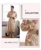 Men's Summer Lightweight European-Size Silk-Feel Mid-Length Cardigan Bathrobe Pajamas
