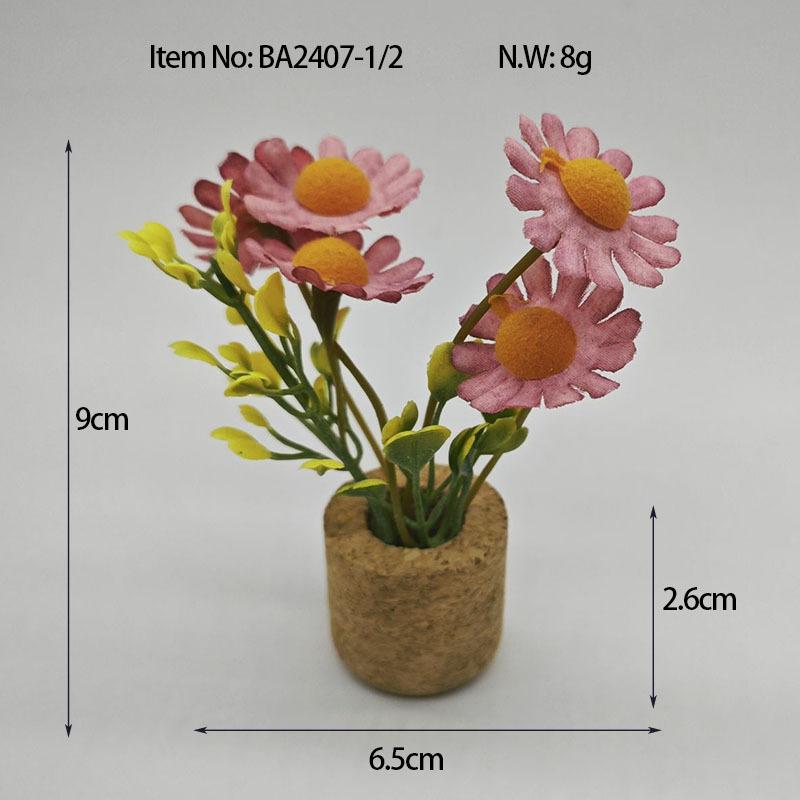 Artificial Daisy Refrigerator Magnet  Powerful Magnets Plants Potted Shaped for Home Decoration Wall Window Decoration