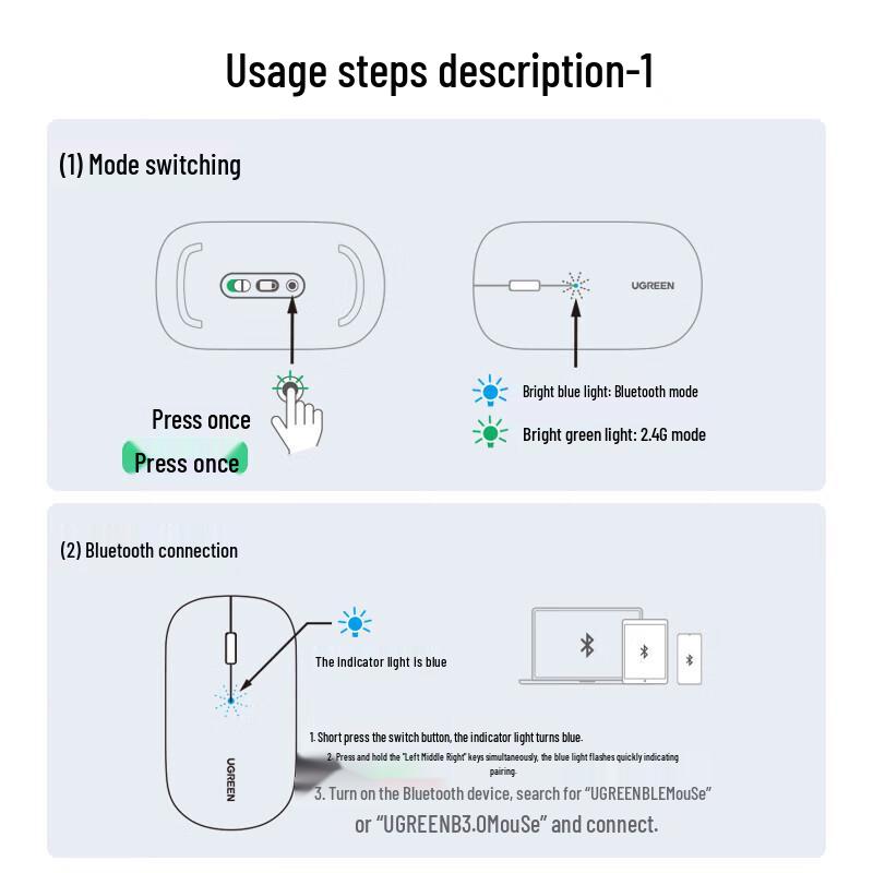 Ugreen Wireless Bluetooth Dual Mode Mouse