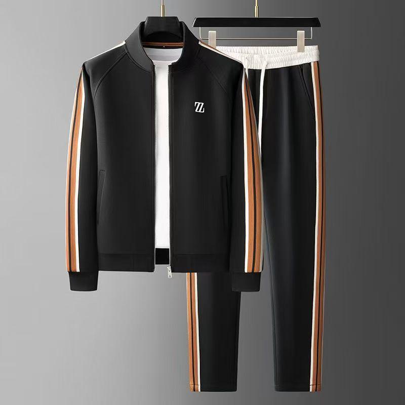 Moda Primavera Autunno Ricamato Uomo Sport e Tempo Libero Giacca Pantaloni Set 2 pezzi Gioventù Street Party Set Uomo