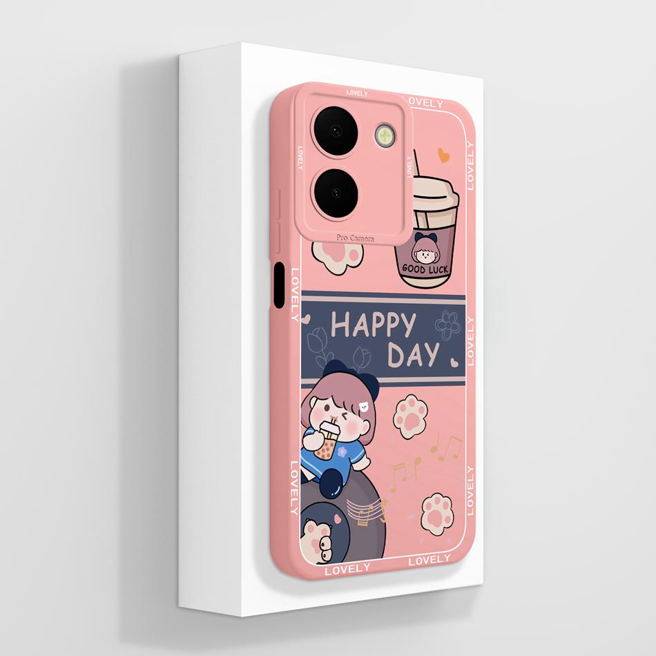 For Vivo Y36 4G 5G Phone Case Cute Panda Full Protection Back Cover Protectors For Vivo Y 36 Global Soft Liquid Silicone Bumper
