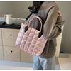 Internet Celebrity Cotton Quilted Padded Women's Handbags Nylon Solid Color Grid Female Shoulder Crossbody Bags Large Capacity Ladies Tote Bag Satchel