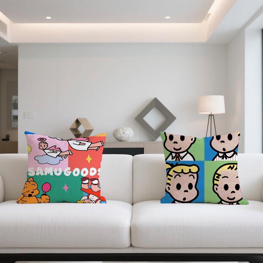 Harada Osamu Art Cute O-Osamu Goods For Sofa Car Office Cafe Soft And Comfortable Double-Sided Printing Pillow Cover