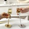 French Waist Champagne Glass Crystal Glass Stilt Plating Bubble Glass High-value Red Wine Sweet Wine Glass Wedding Party Barware