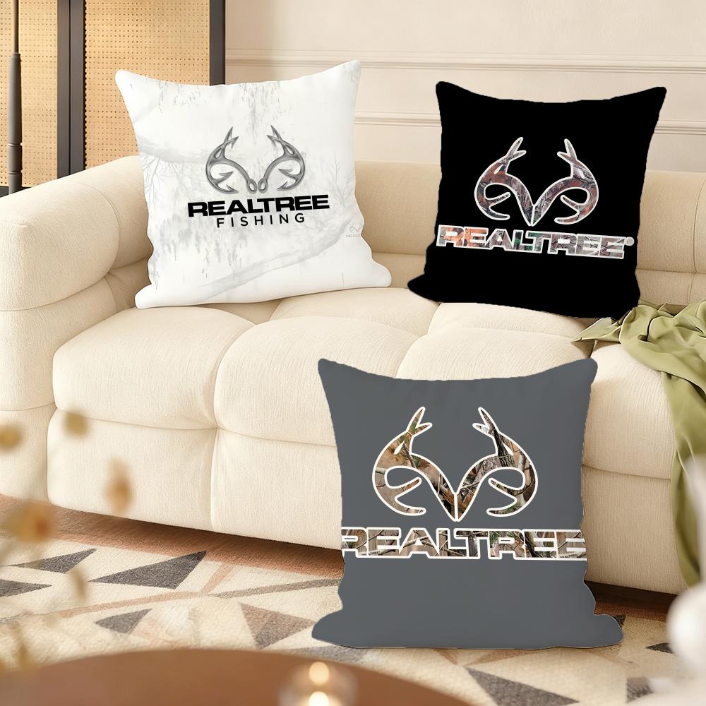 Cool RRealtree Cushion Cover Natural Linen Organic Fabric DoubleSided Printing Couch Pillow Covers Home Decor