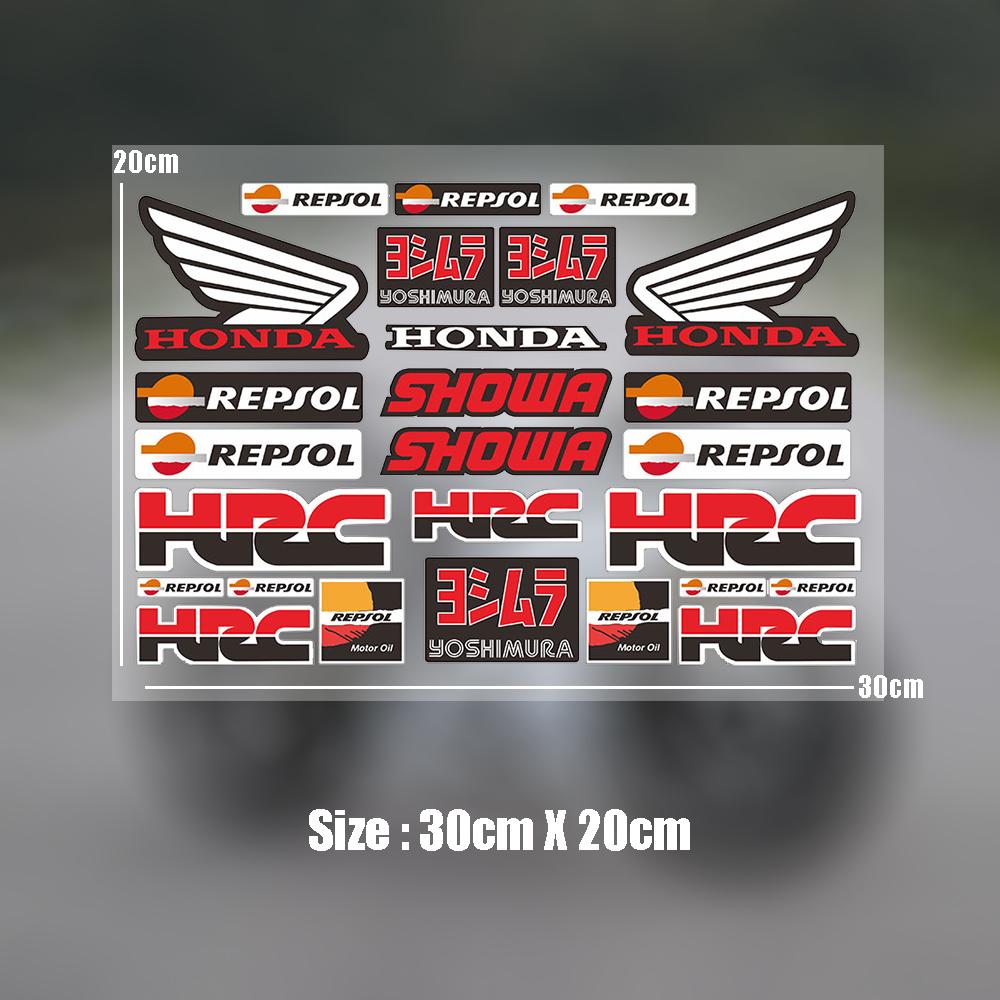 Motorcycle Stickers Decals Letter Wings Shape Decals for Honda Helmets LuggageM Exhaust Pipe Reflective Stickers Decor