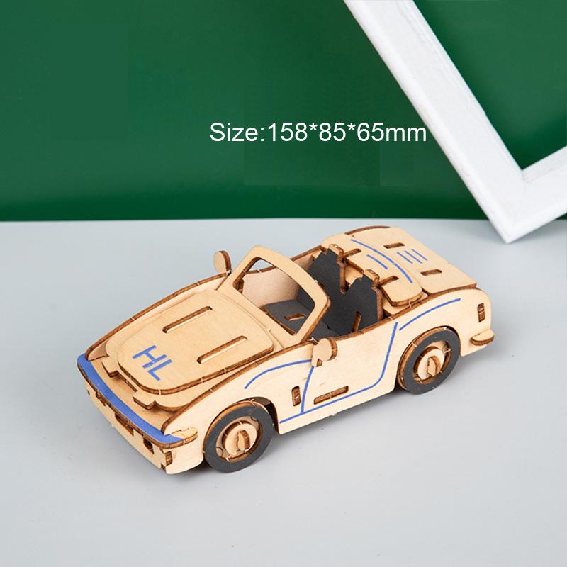 3D Holzautos Motorrad Puzzle Montagemodell DIY Handgemachtes Puzzle Schreibtischdekorationen für Kinder Geschenk