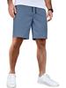 Men's Solid-color Suit Shorts with Leather Label Drawstring Casual Multi-pocket Capre Shorts