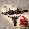 Soutien-gorge Lingerie Transparent Brodé de Roses 2025 - Mode Sexy Européenne & Américaine