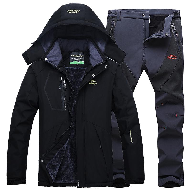 Outdoor Jackets Men 'S Winter Plus Velvet Thicken Gore -Tex Set Cotton Jacket