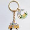 Alloy Moon House Keychain for Camping and Travel Enthusiasts