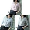 Womens Striped Long Sleeve Shirt With Polished Design For Office Wear