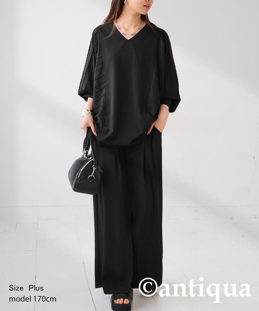 antiqua Dolman Lace Long Plus Size Black Women's Top, Sleeve, PK-01077, (L-XXL), 05,