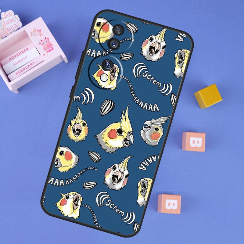

Cartoon Cockatiel Collage Case For Honor 200 400 Pro 50 70 90 Lite X9a X9b X9c X9d X8b X8c Win Magic 5 6 7 8 Pro Cover Honor X9c