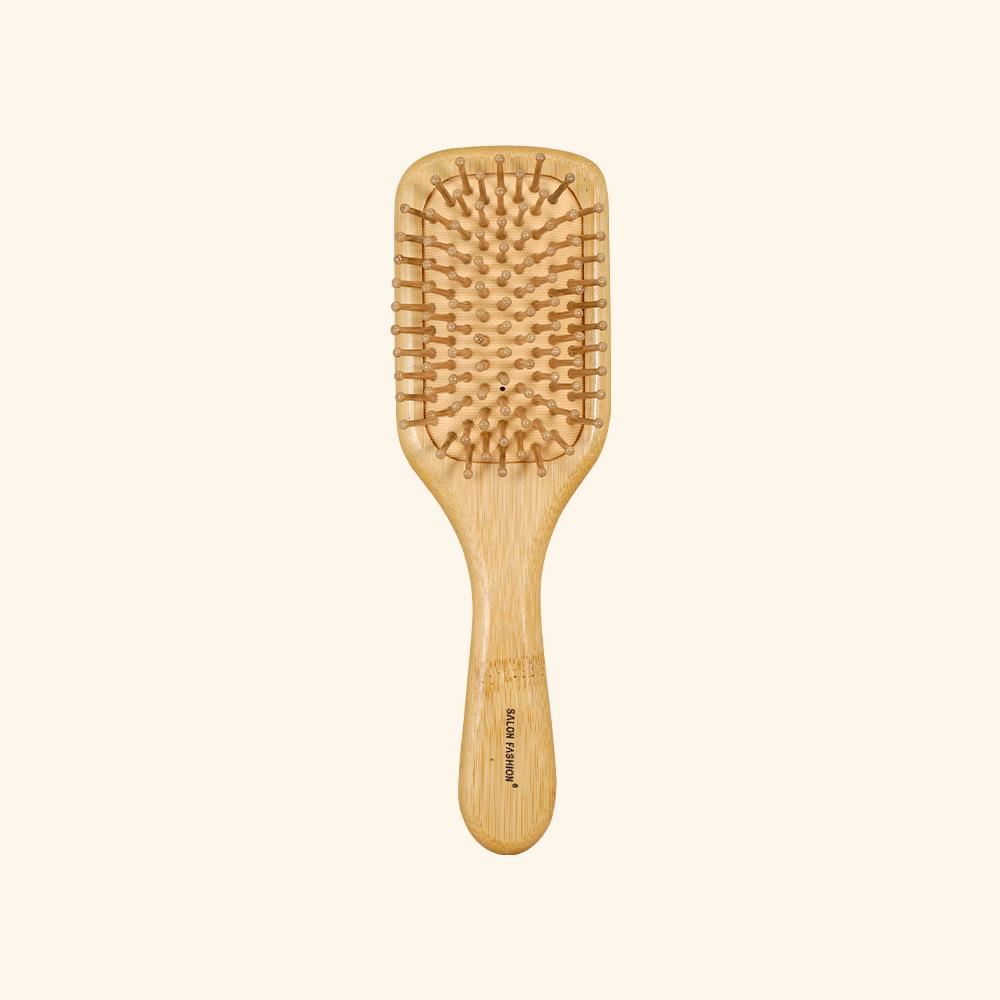 Bamboo Cushion Comb Set: Bristle & Non - Bristle Options, Scalp Massage, Anti - Static Detangler for All Hair, Home Styling Tool