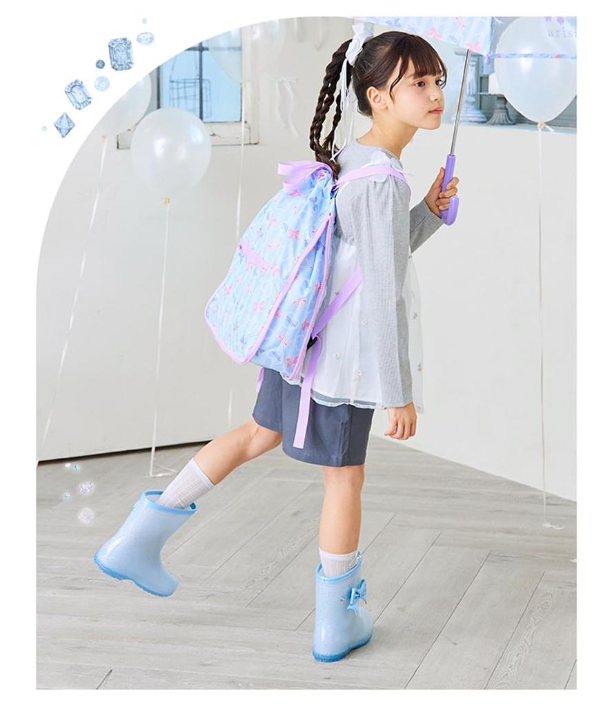 Arisana Gummistiefel mit Schleife, Kinder Mädchen, Blau, 21cm