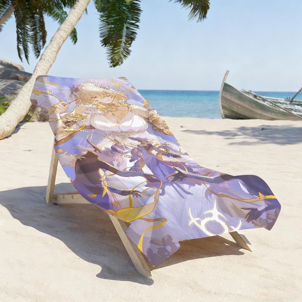Game Aglaea Honkai Star Rail Towel Sports Quick Dry Travel Camping Gear Sandproof Soft Light Large Beach Towel