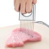 Stainless Steel Onion Holder Fruits Veg Meat Cutter Slicer Peeler Chopper with 10 Prongs