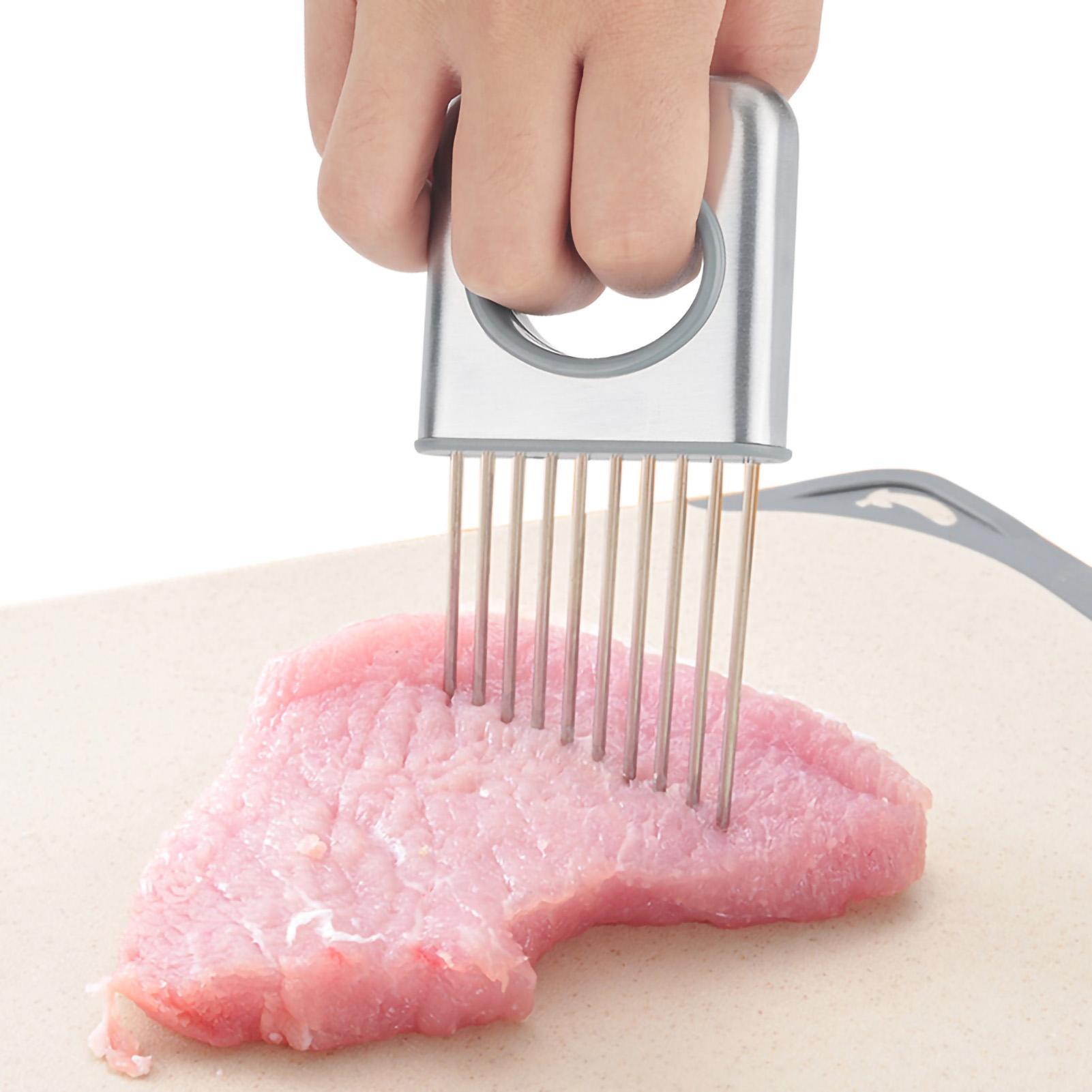 Onion Holder For Vegetable Fruits Cutter Stainless Steel Prongs Veg Fruit Help Potato Mt Peeler Chopper