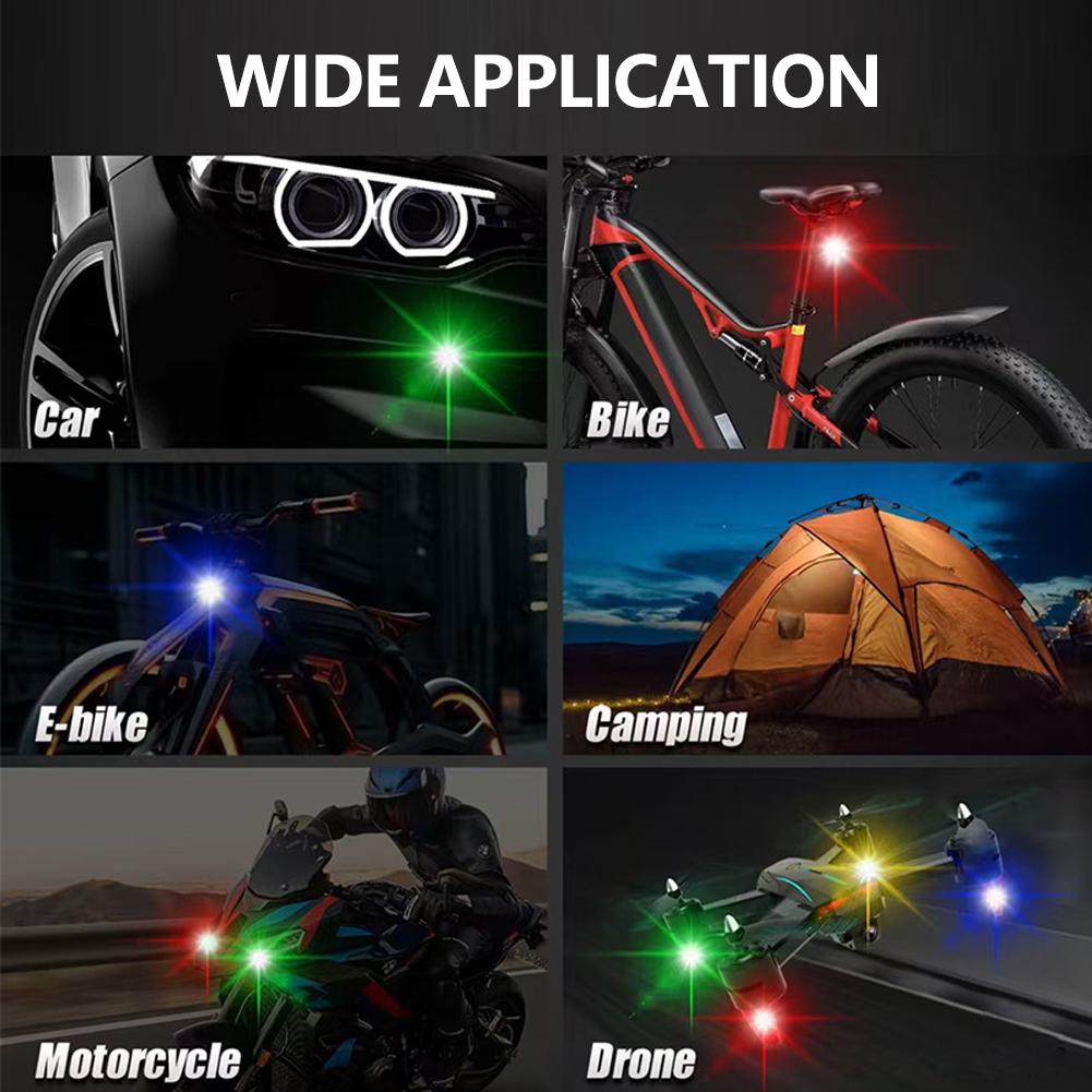4-10Pcs Wireless LED Motorcycle Strobe Lights Signal Light LED Flash Position Light Aircraft Airplane Helicopter Warning Lights