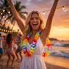 Artificial Hawaiian Festival Neck Garland One Piece Per Pack Simulated Floral Lei for Celebration Event Party Decoration