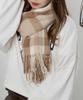 WEGO Unisex Large Checked Solid Perfect for Junior High and Perfect Gift for and and Size F Beige Scarf/Stole, Color, School, High, School, Adults,