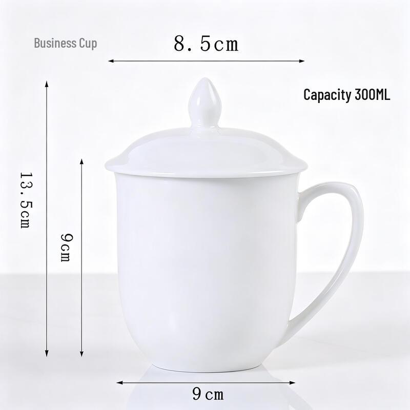 ETUB Ceramic Office Mug with Lid, 300ML