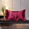 Solid Color Double-sided Silk Pillowcase Mulberry Silk Ice Silk Beauty Pillowcase Single Silk Wide-edge Pillowcase