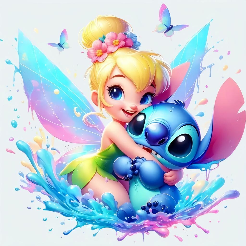 Diamond Embroidery Tinker Bell Stitch Maleficent Painting Picture The Nightmare Before Christmas Mosaic Wall Decor