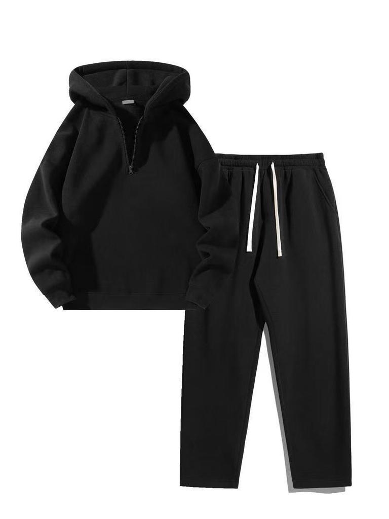 Women's 2-Piece Casual Half-Zip Sweatshirt & Wide-Leg Pants Set