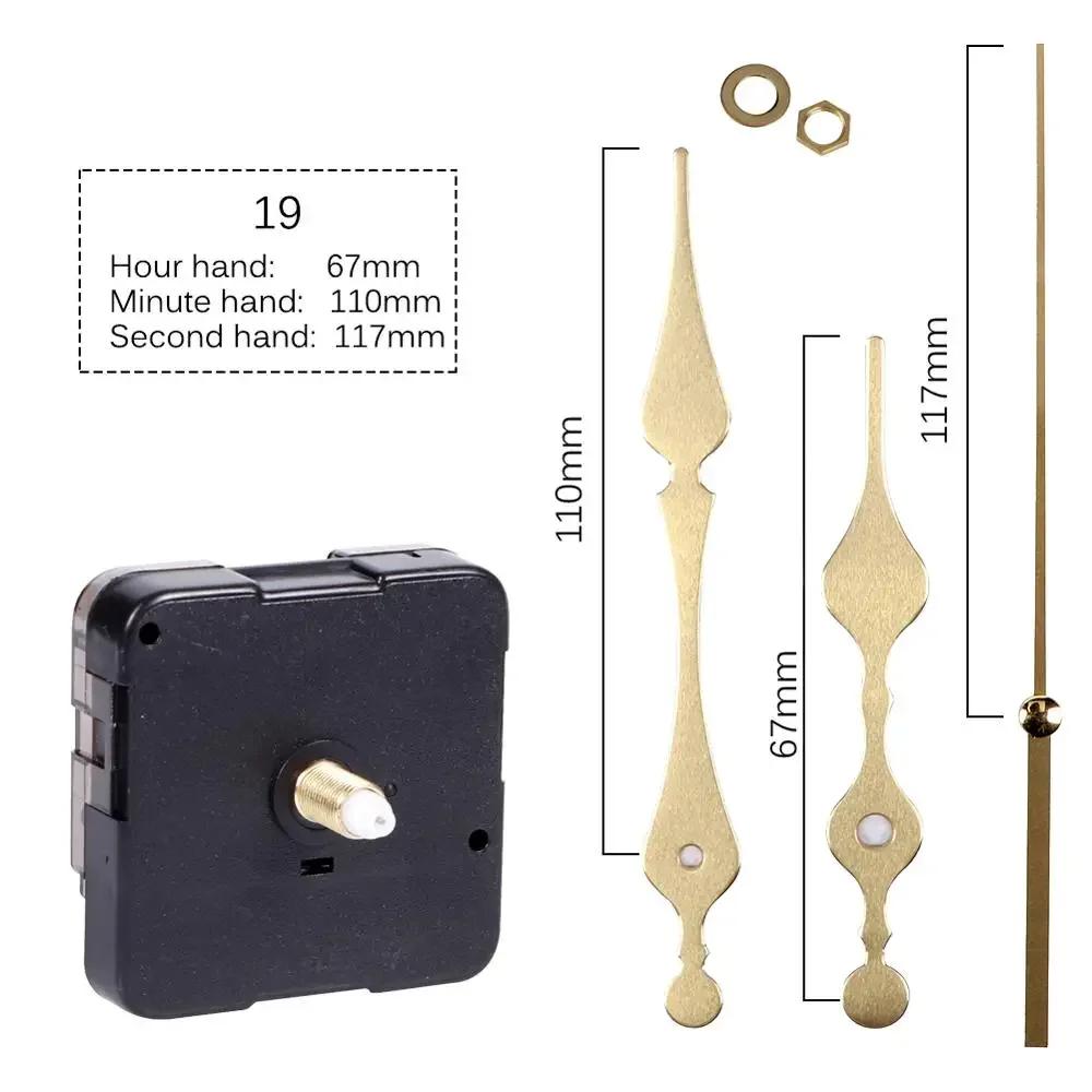 Quartz Clock Movement With Hand Mechanism Clock Repair Replacement Shaft Length 12mm (9/20 Inch) Thread Length 5mm(1/5 Inch)