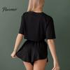 Women Pajamas Set Women's 2 Piece Pajama Sets, Soft Short Sleeve Top Sexy And Shorts Sleepwear, Summer Crew Neck Pjs Lounge Two-piece