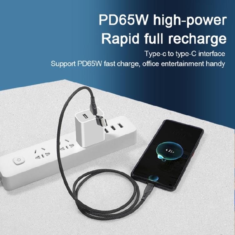 USB TypeC Cable, Supports USB-A to TypeC, Type-C to Type-C 65W Fast Charging and