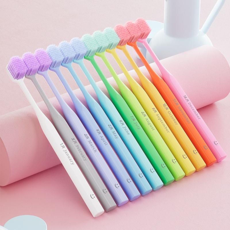 12pcs/set Soft Bristle Toothbrush Individually Packaged Toothbrush Portable Adult Toothbrush Oral Care Tooth Cleaning Tool