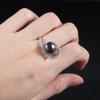 S925 Sterling Silver Natural Freshwater Pearl Ring Personality Temperament Light Luxury Inlaid 10Mm Bread Bead Ring