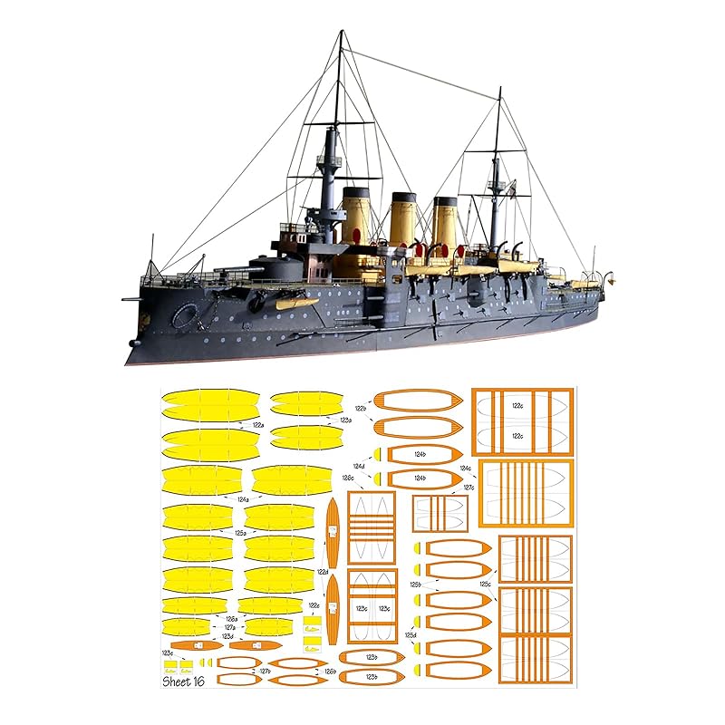 

(Unassembled kit) 1/250 scale russian navy Oslavian battleship warship model handmade DIY paper model