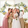 Metal Arch Backdrop Stand 3 Pcs 5.7 Ft Heart Stand Gold Shape Wedding Photo Balloon Frame with Base for Proposal Ceremony Valentine's Day Engagement