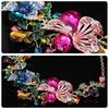 2-Piece Jewelry Set Necklace and Earrings Floral Crystal Design Elegant and Refined Multicolor Women's Fashion Accessories
