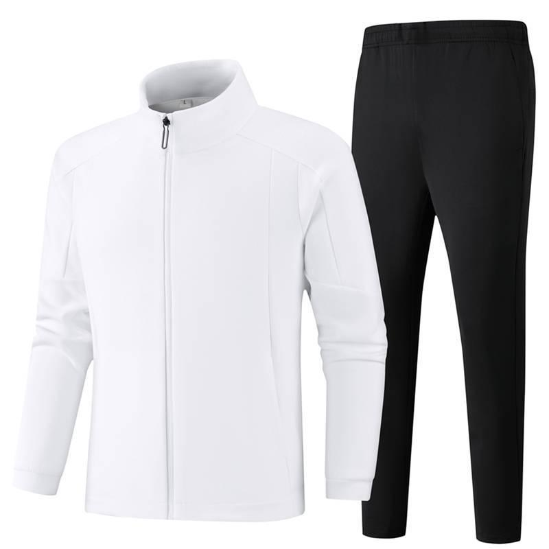 Men's Cotton Winter Sports Suit: Jacket & Trousers Two-Piece Casual Set