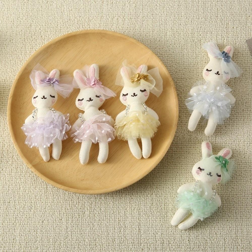 DIY Princess Hair Clip Handmade Stuffed Rabbit Doll Cute Bunny Plush Brooch Hair Clip Accessories