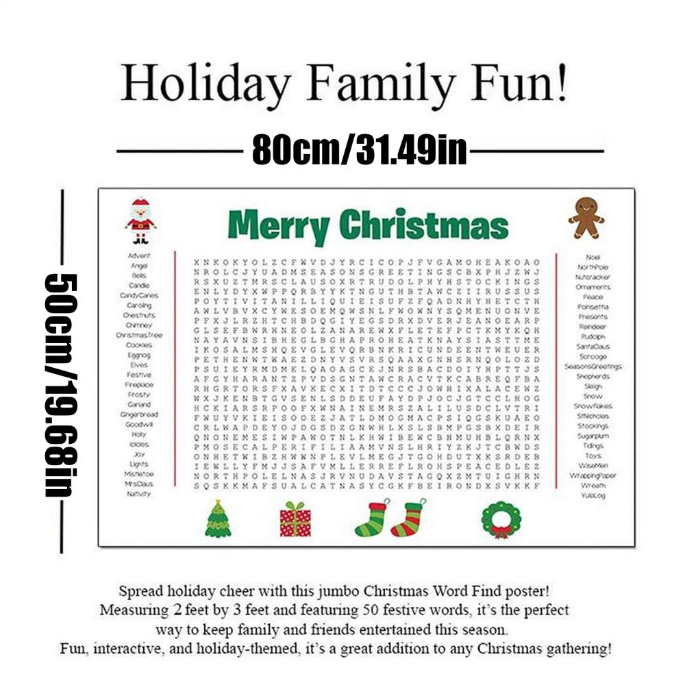 

Giant Word Search Poster 36x24 Inch Fun Interactive Activity Giant Thanksgiving Activity Poster for Adults Seniors Bathroom Kids
