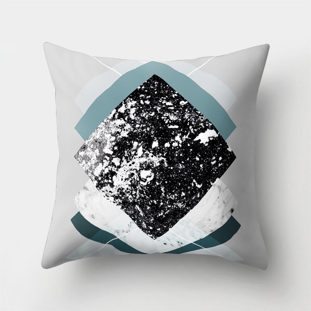 Creative Home Pictures Pillowcase Office Geometric Striped Flywheel Pillowcase Car Waist Pillowcase
