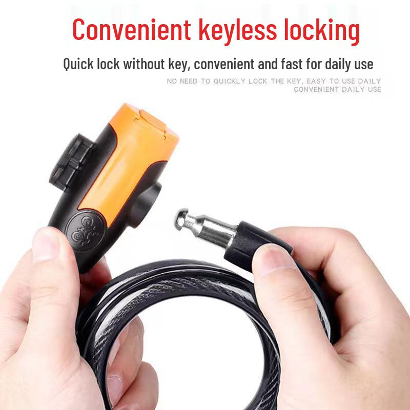 Portable Anti-Theft Bicycle Disc Lock with Steel Cable for Bikes and Electric Vehicles