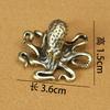 Retro Brass Octopus Ornament Miniatures Sea Animal Figurines Desktop Copper Tea Pet Craft Home Decorations Gift