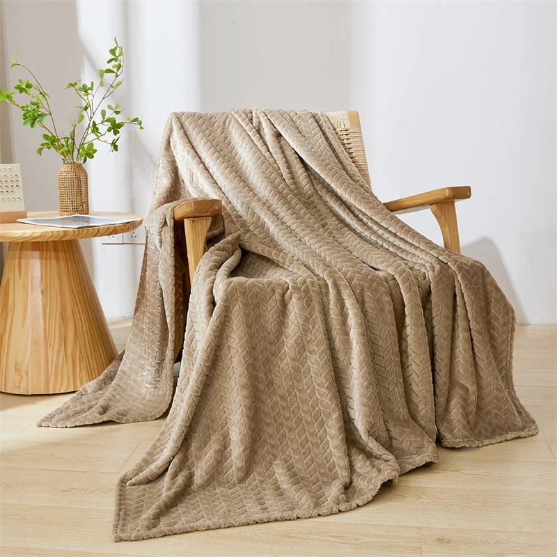 Strip Plush Sofa Towel Knitted Blanket Plaid Sofa Cover Bedside Blankets Living Room Home Decor Throw Blanket Sofa Blanket