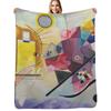 Wassily Kandinsky YellowRedBlue Throw Blanket Plush Fuzzy Cozy Blanket for Couch Sofa