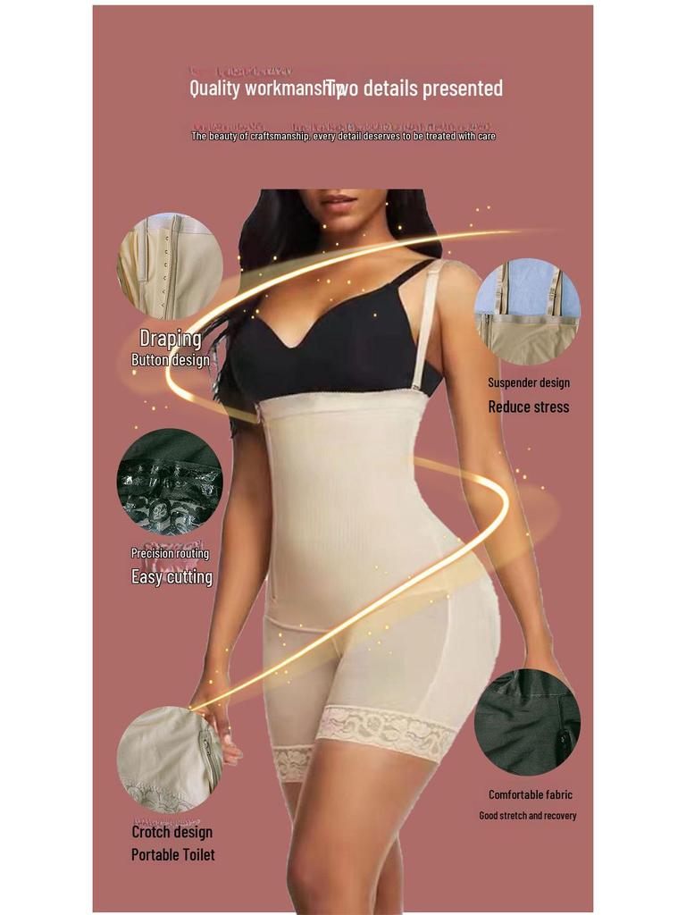 European & American One-Piece Body Shaper with Side-Pull Button - Slimming Tights and Hip-Lifting Pants Corset.